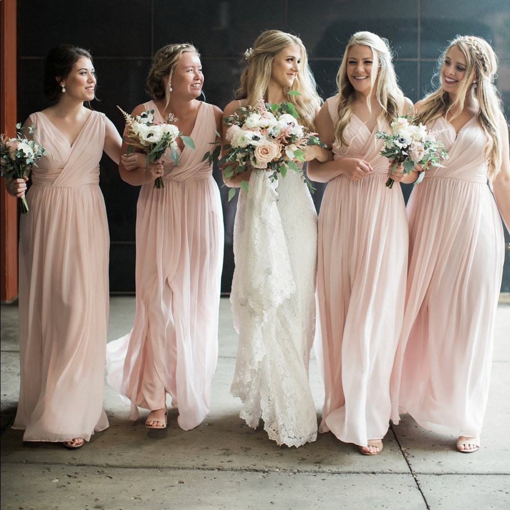 Dessy bridesmaids dress style 2894 in blush